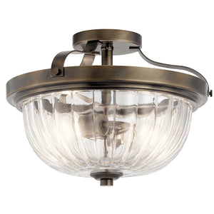 Kichler Chesterlyn 2-Light 14.13-in Vintage Tuscan Incandescent Semi-flush Mount Light