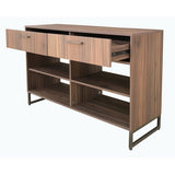 Decor Therapy Allen Entryway Console Table with Open Shelves Brown..