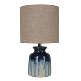 Better Homes & Gardens Ceramic Ombre Drip Table Lamp Blue..