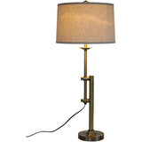 Aberman Adjustable Height Table Lamp in Brass..