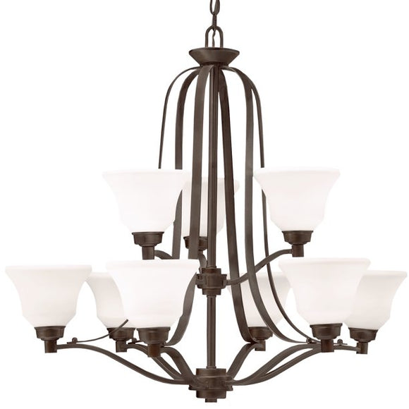 Kichler 1784 Langford 9 Light 33 Wide 2-Tier Chandelier - Bronze..