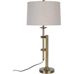 Aberman Adjustable Height Table Lamp in Brass..
