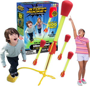 Original Stomp Rocket - Ultra Rocket Launcher for Kids - Soars 200 Feet - 4 High Flying Rockets ...