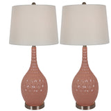 Fletch Glass Genie Table Lamp in Pink..