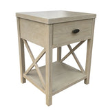 Decor Therapy Cade X-side 1 Drawer Accent Table with 1 Shelf Gray..