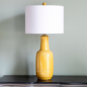 Decor Therapy 27.5 in. Camel Glaze Ceramic Table Lamp..