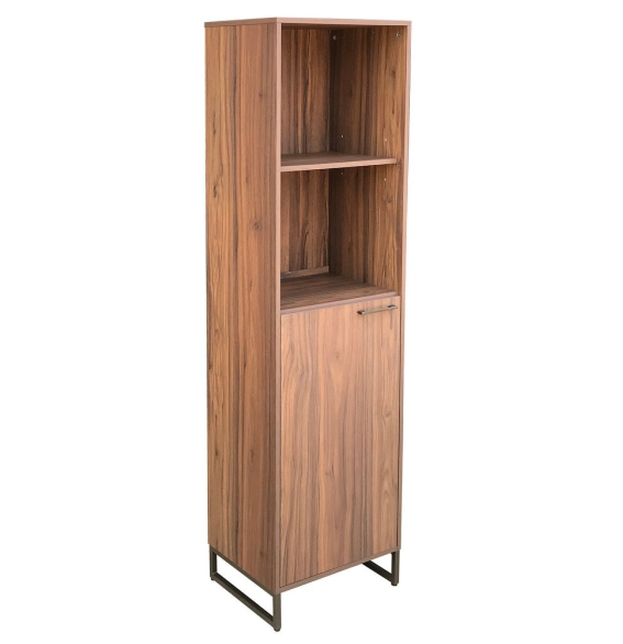 Decor Therapy Allen 1 Door Vertical Bookshelf with Open Shelves 73 in
