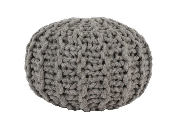 Decor Therapy Borrealis Melange Grey Bulky Yarn Pouf..