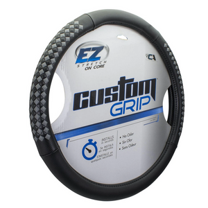 Custom Custom Grip Black and Grey Checker Steering Wheel Cover