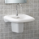 Murro Wall Hung Bathroom Sink with Overflow and Center Hole Only in White by American Standard W...