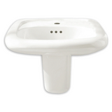 Murro Wall Hung Bathroom Sink with Overflow and Center Hole Only in White by American Standard W...