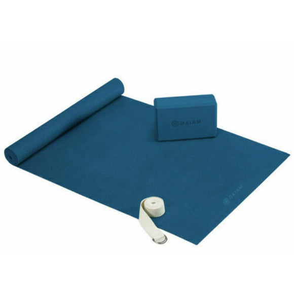 GAIAM 4mm Beginners Yoga Kit In Navy....