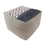 Hannah Chevron Design Square Pouf..
