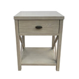 Decor Therapy Cade X-side 1 Drawer Accent Table with 1 Shelf Gray..