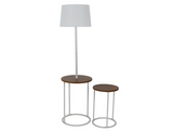 Decor Therapy Ricard 58 in. White Floor Lamp with Nesting Table Set