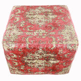 Decor Therapy Poufs Red/Ivory - Red & Ivory Olivia Square Pouf..