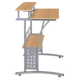 Clifton Maple Computer Desk with Top & Lower Storage Shelves..