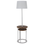 Decor Therapy Ricard 58 in. White Floor Lamp with Nesting Table Set