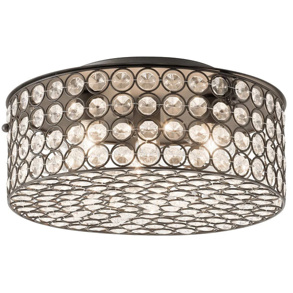 Kichler Krystal Ice 11.75-in Olde Bronze Halogen Flush Mount Light Item Model #38198 Flush Mount...