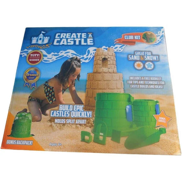 Create A Castle Tower Kit - 6-Piece Premium Sandcastle Building Kit, Green